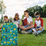Retro Robots Backpack (Ocean Blue) - FREE SHIPPING