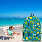 Retro Robots Backpack (Ocean Blue) - FREE SHIPPING Retro Robots Backpack (Ocean Blue) - FREE SHIPPING