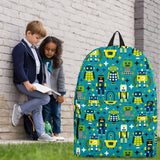 Retro Robots Backpack (Ocean Blue) - FREE SHIPPING Retro Robots Backpack (Ocean Blue) - FREE SHIPPING