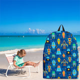 Retro Robots Backpack (Royal Blue) - FREE SHIPPING Retro Robots Backpack (Royal Blue) - FREE SHIPPING