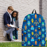 Retro Robots Backpack (Royal Blue) - FREE SHIPPING Retro Robots Backpack (Royal Blue) - FREE SHIPPING