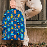 Retro Robots Backpack (Royal Blue) - FREE SHIPPING Retro Robots Backpack (Royal Blue) - FREE SHIPPING