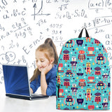 Retro Robots Backpack (Sky Blue) - FREE SHIPPING Retro Robots Backpack (Sky Blue) - FREE SHIPPING