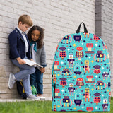 Retro Robots Backpack (Sky Blue) - FREE SHIPPING Retro Robots Backpack (Sky Blue) - FREE SHIPPING