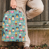 Retro Robots Backpack (Steel Blue) - FREE SHIPPING Retro Robots Backpack (Steel Blue) - FREE SHIPPING