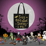 Say Boo And Scary On Halloween Trick Or Treat Cloth Tote Goody Bag Say Boo And Scary On Halloween Trick Or Treat Cloth Tote Goody Bag