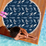 Shark Pattern #1 Beach Blanket - FREE SHIPPING Shark Pattern #1 Beach Blanket - FREE SHIPPING