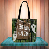 Sleepy Hollow Cemetery Halloween Trick Or Treat Cloth Tote Goody Bag Sleepy Hollow Cemetery Halloween Trick Or Treat Cloth Tote Goody Bag