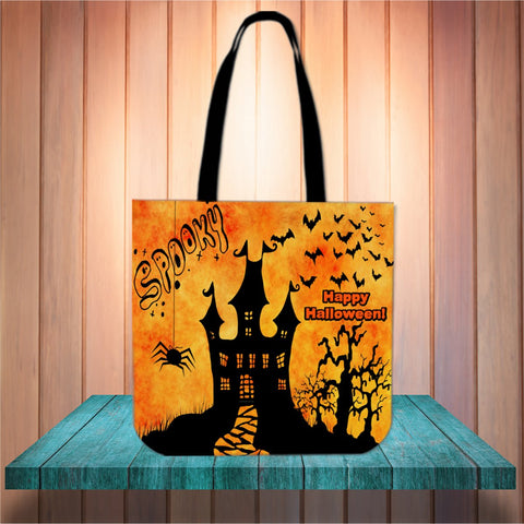 Spooky Halloween Trick Or Treat Cloth Tote Goody Bag Spooky Halloween Trick Or Treat Cloth Tote Goody Bag