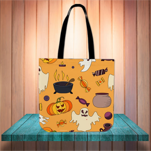 Spooky Stuff Halloween Trick Or Treat Cloth Tote Goody Bag (Orange) Spooky Stuff Halloween Trick Or Treat Cloth Tote Goody Bag (Orange)