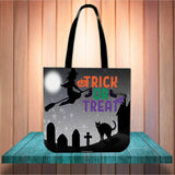 Trick Or Treat Design #2 Halloween Trick Or Treat Cloth Tote Goody Bag Trick Or Treat Design #2 Halloween Trick Or Treat Cloth Tote Goody Bag