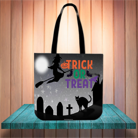Trick Or Treat Design #2 Halloween Trick Or Treat Cloth Tote Goody Bag Trick Or Treat Design #2 Halloween Trick Or Treat Cloth Tote Goody Bag