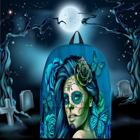 Calavera Fresh Look Design #2 Backpack (Turquoise Tiffany Rose) - FREE SHIPPING Calavera Fresh Look Design #2 Backpack (Turquoise Tiffany Rose) - FREE SHIPPING