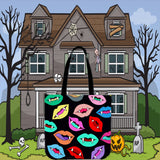 Vampire Teeth Halloween Trick Or Treat Cloth Tote Goody Bag Vampire Teeth Halloween Trick Or Treat Cloth Tote Goody Bag