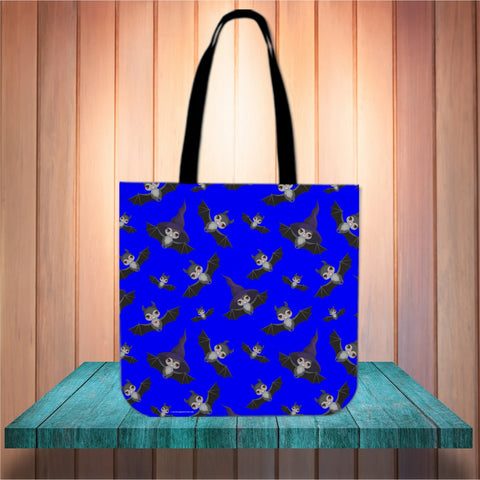 Witch Bats Halloween Trick Or Treat Cloth Tote Goody Bag (Blue) Witch Bats Halloween Trick Or Treat Cloth Tote Goody Bag (Blue)