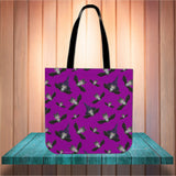 Witch Bats Halloween Trick Or Treat Cloth Tote Goody Bag (Purple) Witch Bats Halloween Trick Or Treat Cloth Tote Goody Bag (Purple)