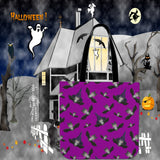 Witch Bats Halloween Trick Or Treat Cloth Tote Goody Bag (Purple) Witch Bats Halloween Trick Or Treat Cloth Tote Goody Bag (Purple)
