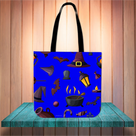 Witch's Stuff Halloween Trick Or Treat Cloth Tote Goody Bag (Blue) Witch's Stuff Halloween Trick Or Treat Cloth Tote Goody Bag (Blue)
