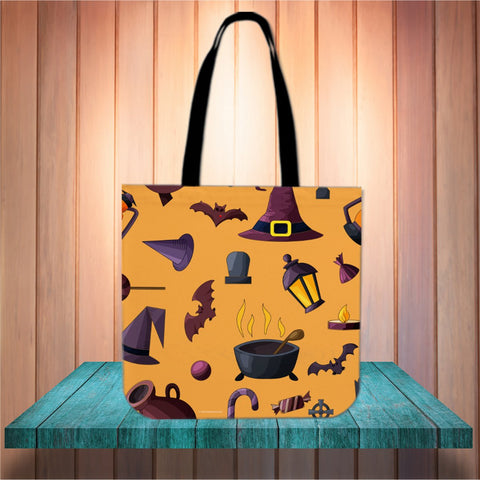 Witch's Stuff Halloween Trick Or Treat Cloth Tote Goody Bag (Orange) Witch's Stuff Halloween Trick Or Treat Cloth Tote Goody Bag (Orange)