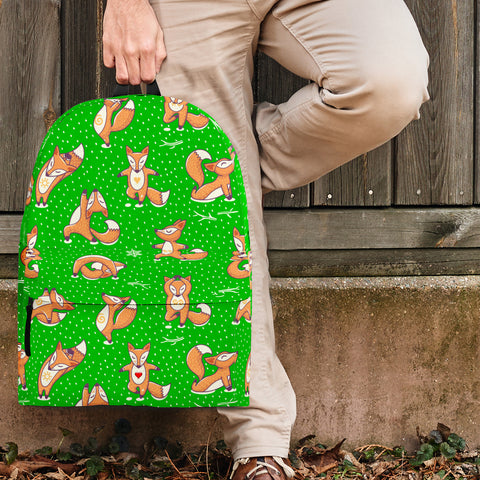 Yoga Foxes Backpack (Green) - FREE SHIPPING Yoga Foxes Backpack (Green) - FREE SHIPPING