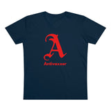 Scarlet Letter Antivaxxer Men's Organic Presenter V-neck Scarlet Letter Antivaxxer Men's Organic Presenter V-neck