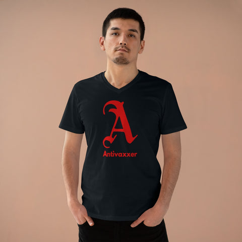 Scarlet Letter Antivaxxer Men's Organic Presenter V-neck