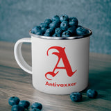 Scarlet Letter Antivaxxer Enamel Camping Mug Scarlet Letter Antivaxxer Enamel Camping Mug