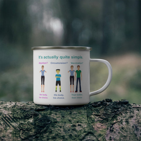Bodily Autonomy Enamel Camping Mug Bodily Autonomy Enamel Camping Mug