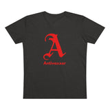 Scarlet Letter Antivaxxer Men's Organic Presenter V-neck Scarlet Letter Antivaxxer Men's Organic Presenter V-neck