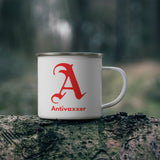 Scarlet Letter Antivaxxer Enamel Camping Mug Scarlet Letter Antivaxxer Enamel Camping Mug