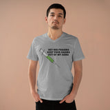 Hey Big Pharma Keep Your Harma Out Of My Arma Men's Organic Presenter V-Neck Hey Big Pharma Keep Your Harma Out Of My Arma Men's Organic Presenter V-Neck