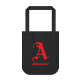 Scarlet Letter Antivaxxer Organic Canvas Tote Bag Scarlet Letter Antivaxxer Organic Canvas Tote Bag