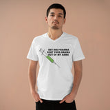 Hey Big Pharma Keep Your Harma Out Of My Arma Men's Organic Presenter V-Neck Hey Big Pharma Keep Your Harma Out Of My Arma Men's Organic Presenter V-Neck