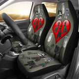 I Love Schnauzers Car Seat Covers (Sharkskin, With Heart)  - FREE SHIPPING I Love Schnauzers Car Seat Covers (Sharkskin, With Heart)  - FREE SHIPPING