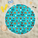 I Love Dogs Beach Blanket (FPD Cyan) - FREE SHIPPING I Love Dogs Beach Blanket (FPD Cyan) - FREE SHIPPING
