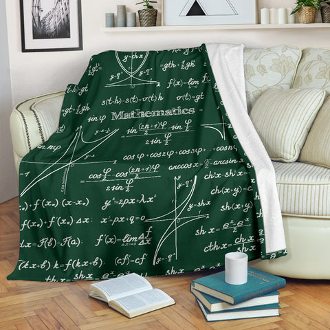 Mathematica Chalkboard Design #1 Throw Blanket (Green) - FREE SHIPPING