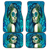 Calavera Fresh Look Design #2 Car Floor Mats (Turquoise Tiffany Rose, Front & Back) - FREE SHIPPING Calavera Fresh Look Design #2 Car Floor Mats (Turquoise Tiffany Rose, Front & Back) - FREE SHIPPING