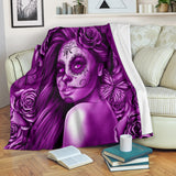 Calavera Fresh Look Design #2 Throw Blanket (Purple Night Owl Rose) - FREE SHIPPING Calavera Fresh Look Design #2 Throw Blanket (Purple Night Owl Rose) - FREE SHIPPING