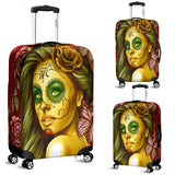 Calavera Fresh Look Design #2 Luggage Cover (Yellow Smiley Face Rose) - FREE SHIPPING Calavera Fresh Look Design #2 Luggage Cover (Yellow Smiley Face Rose) - FREE SHIPPING