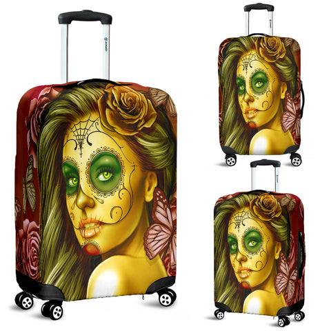 Calavera Fresh Look Design #2 Luggage Cover (Yellow Smiley Face Rose) - FREE SHIPPING Calavera Fresh Look Design #2 Luggage Cover (Yellow Smiley Face Rose) - FREE SHIPPING