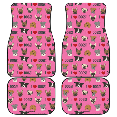 I Love Dogs Car Floor Mats (Richmond SPCA Dark Pink, Front & Back) - FREE SHIPPING I Love Dogs Car Floor Mats (Richmond SPCA Dark Pink, Front & Back) - FREE SHIPPING