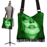 Calavera Fresh Look Design #3 Cross-Body Boho Handbag (Green Emerald) - FREE SHIPPING Calavera Fresh Look Design #3 Cross-Body Boho Handbag (Green Emerald) - FREE SHIPPING