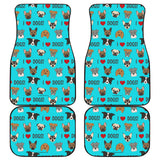 I Love Dogs Car Floor Mats (FPD Cyan, Front & Back) - FREE SHIPPING I Love Dogs Car Floor Mats (FPD Cyan, Front & Back) - FREE SHIPPING