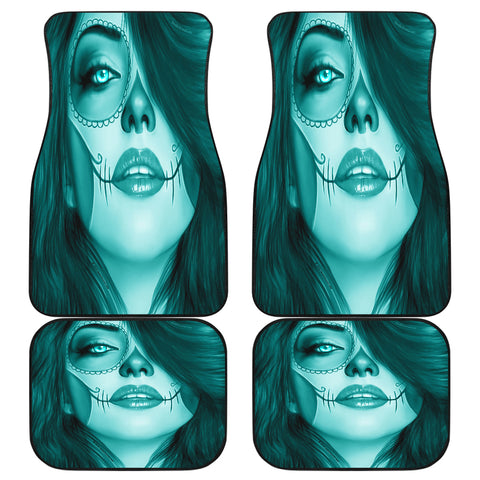 Calavera Fresh Look Design #3 Car Floor Mats (Ice Blue Aquamarine, Front & Back) - FREE SHIPPING Calavera Fresh Look Design #3 Car Floor Mats (Ice Blue Aquamarine, Front & Back) - FREE SHIPPING
