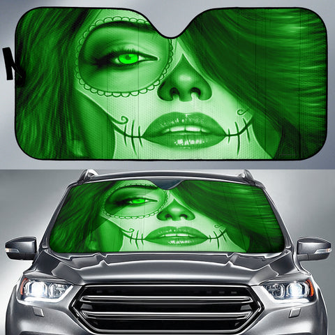 Calavera Fresh Look Design #3 Auto Sun Shade (Green Emerald) - FREE SHIPPING Calavera Fresh Look Design #3 Auto Sun Shade (Green Emerald) - FREE SHIPPING