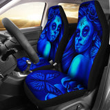 Calavera Fresh Look Design #2 Car Seat Covers (Blue Elusive Rose)  - FREE SHIPPING Calavera Fresh Look Design #2 Car Seat Covers (Blue Elusive Rose)  - FREE SHIPPING