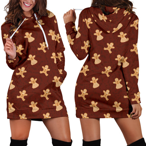 Ugly Christmas Sweater Hoodie Dress - Gingerbread Men Design #1 (Brown) - For Small To Plus Size Divas - FREE SHIPPING Ugly Christmas Sweater Hoodie Dress - Gingerbread Men Design #1 (Brown) - For Small To Plus Size Divas - FREE SHIPPING