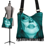 Calavera Fresh Look Design #3 Cross-Body Boho Handbag (Ice Blue Aquamarine) - FREE SHIPPING Calavera Fresh Look Design #3 Cross-Body Boho Handbag (Ice Blue Aquamarine) - FREE SHIPPING