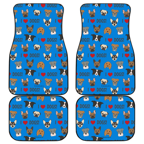 I Love Dogs Car Floor Mats (FPD Blue) - FREE SHIPPING I Love Dogs Car Floor Mats (FPD Blue) - FREE SHIPPING