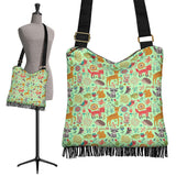 Wildlife Collection - Forest Animals Cross-Body Boho Handbag (Light Green) - FREE SHIPPING Wildlife Collection - Forest Animals Cross-Body Boho Handbag (Light Green) - FREE SHIPPING